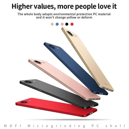 Slim Case for Everyday Phone Protection slim low-profile MOFI case in multiple colors (red, black, pink, blue, gold) showing slim fit and ports