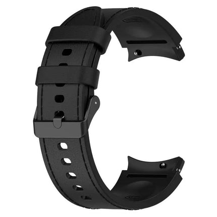 Silicone Leather Black Buckle Band for Galaxy Watch 6
