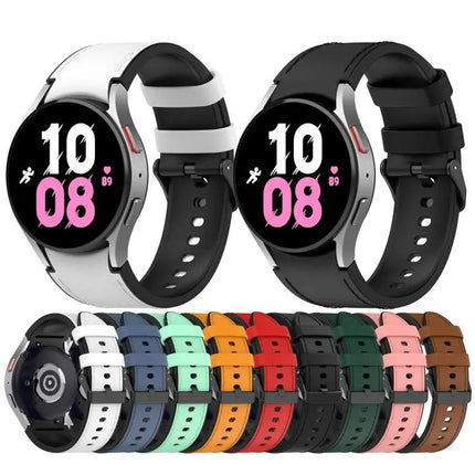 Silicone Leather Black Buckle Band for Galaxy Watch 6