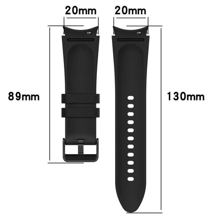Silicone Leather Black Buckle Band for Galaxy Watch 6