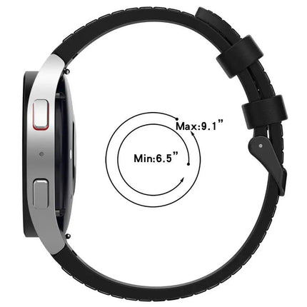 Silicone Leather Black Buckle Band for Galaxy Watch 6