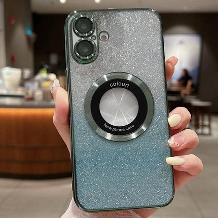 Essential Phone Case for Everyday Protection — glitter TPU case with ring grip, raised camera lip and button access for commuting and workouts