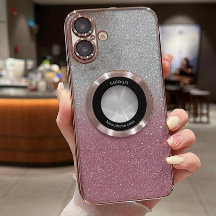 Essential Phone Case for Everyday Protection - glitter pink TPU phone case with ring grip, slim impact-resistant design, camera and port access