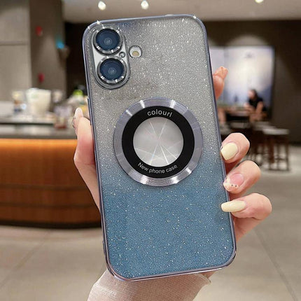Essential Phone Case for Everyday Protection — glitter blue TPU case with ring grip, raised camera protection and slim impact-absorbing design