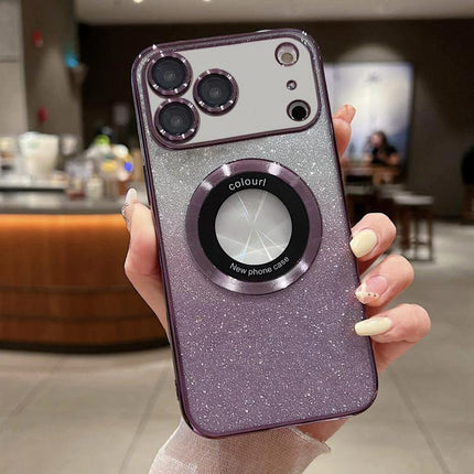 iPhone Everyday Protection Case, Slim Design For Daily Use, Fits Easily In Pockets And On The Go - glitter purple TPU slim protective case with ring grip