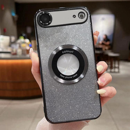 Essential Phone Case for Everyday Protection sparkling grey TPU case with ring grip, camera cutout, and raised edges for drop and scratch protection