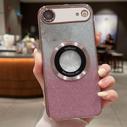 Essential Phone Case for Everyday Protection - glitter pink TPU case with ring grip showing camera and button access
