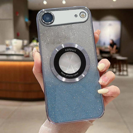 Essential Phone Case for Everyday Protection - glitter blue TPU case with ring grip, clear bumper, camera cutout, drop and scratch shielding