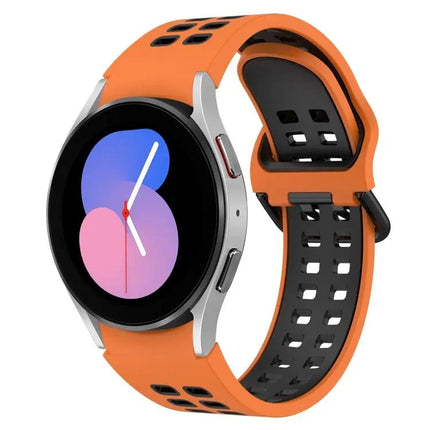 Two-Tone Breathable Silicone Watch Band for Galaxy 40/44mm