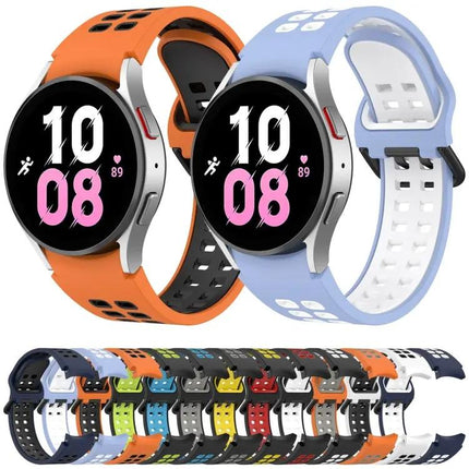 Breathable Silicone Two Color Band For Galaxy Watch4 42mm