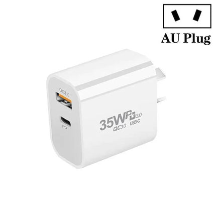 30W PD USB-C And QC3.0 Dual Port Wall Charger AU Plug