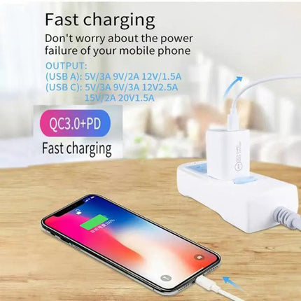 30W PD USB-C And QC3.0 Dual Port Wall Charger AU Plug