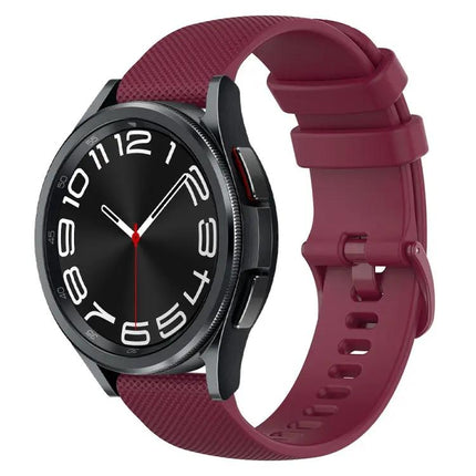 20mm Checked Silicone Watch Band for Galaxy Watch 6 44/47mm