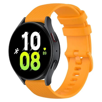 20mm Checkered Silicone Watch Band For Galaxy Watch 44/45mm