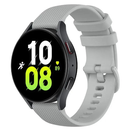 20mm Checkered Silicone Watch Band For Galaxy Watch 44/45mm