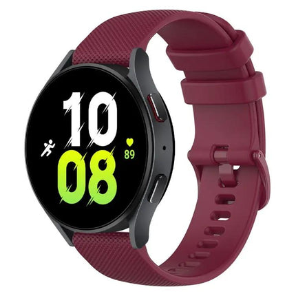 20mm Checkered Silicone Watch Band For Galaxy Watch 44/45mm