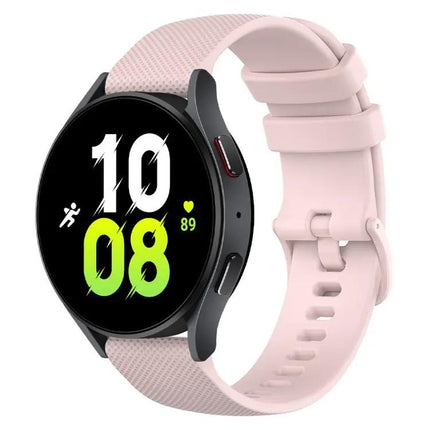 20mm Checkered Silicone Watch Band For Galaxy Watch 44/45mm