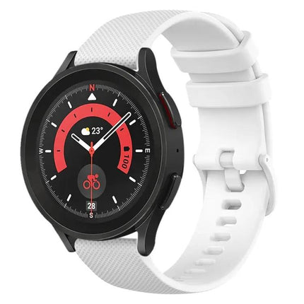 20mm Checkered Silicone Watch Band For Galaxy Watch 44/45mm