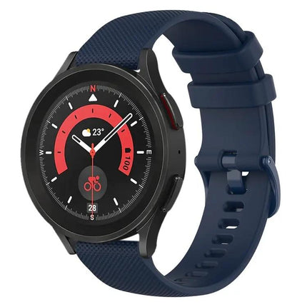 20mm Checkered Silicone Watch Band For Galaxy Watch 44/45mm