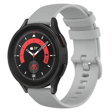 20mm Checkered Silicone Watch Band For Galaxy Watch 44/45mm
