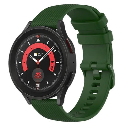 20mm Checkered Silicone Watch Band For Galaxy Watch 44/45mm
