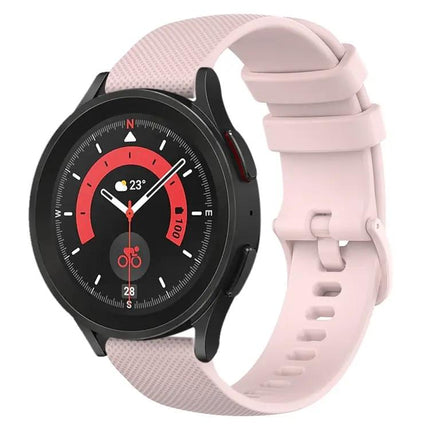 20mm Checkered Silicone Watch Band For Galaxy Watch 44/45mm
