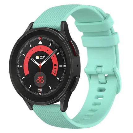 20mm Checkered Silicone Watch Band For Galaxy Watch 44/45mm
