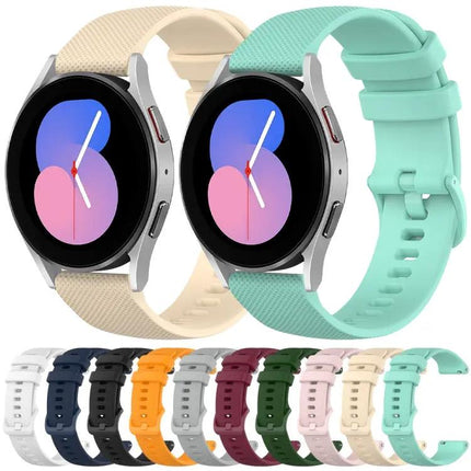 20mm Checkered Silicone Watch Band For Galaxy Watch 44/45mm