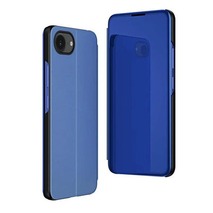 Leather Phone Case For Everyday Use And Video Viewing slim blue leather flip case with built-in horizontal viewing stand for protection and video calls