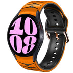 For Samsung Galaxy Watch 6 44mm / Orange+Black