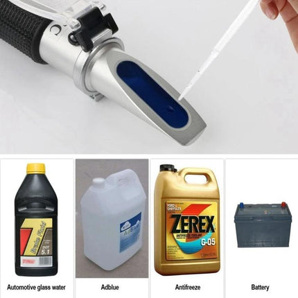 Refractometer for Antifreeze and Glass Water Freezing Points measuring antifreeze, AdBlue and battery fluid