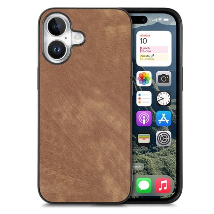 Vintage Leather Phone Case For Everyday iPhone Protection showcasing brown leather back, slim fit and camera cutout for daily commutes and scratch protection