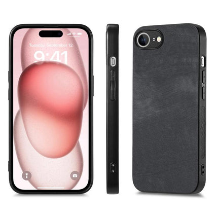 Vintage Leather Case for iPhone Everyday Protection - slim black genuine leather phone case with TPU core and PC frame