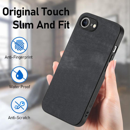 Vintage Leather Case for iPhone Everyday Protection - slim black leather TPU hybrid case with anti-fingerprint, waterproof and anti-scratch features