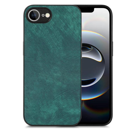 Vintage Leather Case for iPhone Everyday Protection in teal genuine leather with TPU core and slim profile