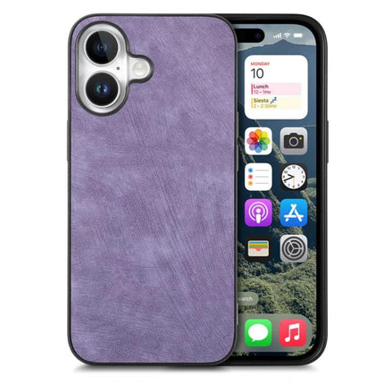 Vintage Leather Case for iPhone Everyday Protection - purple leather TPU core slim protective phone case