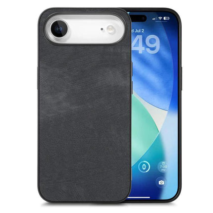 Vintage Leather Phone Case For Everyday iPhone Protection - black vintage leather protective case with camera cutout and easy access controls