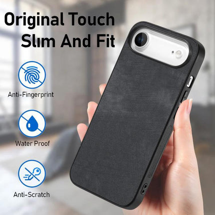 Vintage Leather Phone Case For Everyday iPhone Protection - slim black leather exterior, anti-fingerprint, waterproof, anti-scratch iPhone case