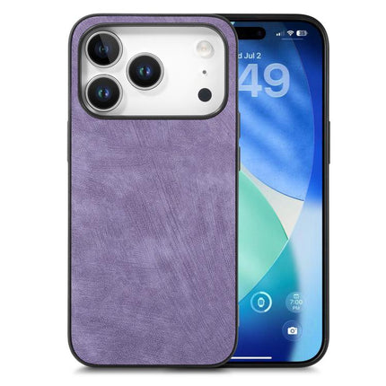 Vintage Leather Case for iPhone Everyday Protection in purple leather with TPU core and slim profile