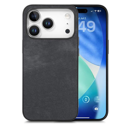 Vintage Leather Case for iPhone Everyday Protection in black leather with TPU core and precise camera cutout