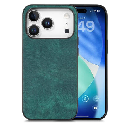 Vintage Leather Case for iPhone Everyday Protection in teal leather with soft TPU core and precise camera cutout