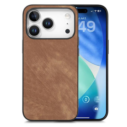 Vintage Leather Case for iPhone Everyday Protection - brown genuine leather slim protective case with TPU core and camera cutout