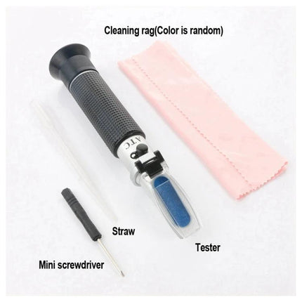 Salinity Refractometer for Aquarium and Seawater Measurement handheld refractometer with tester, cleaning rag, straw and mini screwdriver