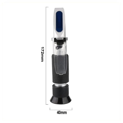 Handheld Refractometer for Beer Wort Sugar and Gravity Measurement - compact handheld refractometer with rubber grip and flip cover, 172mm x 40mm