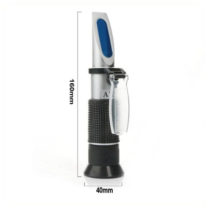 Handheld Refractometer for Measuring Grape Juice Sugar in Wine Making – compact 160mm Brix tester with rubber grip and flip cover