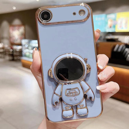 Phone Case With Astronaut Stand For Hands Free Viewing - light blue protective case with 3D fold-out astronaut stand for hands-free video watching