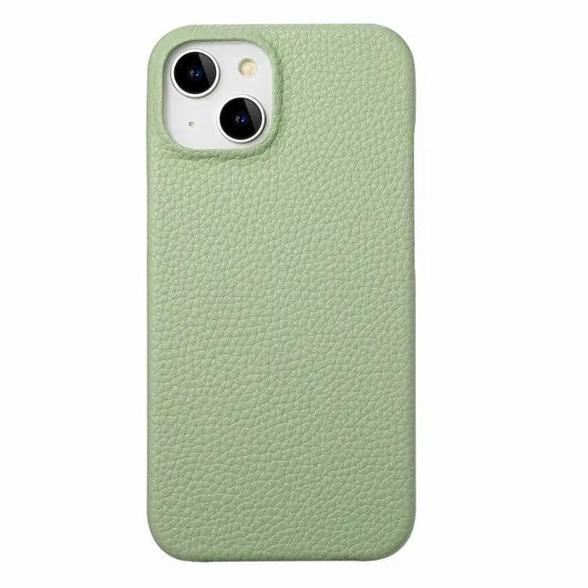 Litchi Grain PU Leather Edge Phone Case for iPhone 15