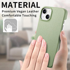 Litchi Leather Edge Protection Case for iPhone 15