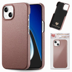 Litchi Leather Edge Protection Case for iPhone 15