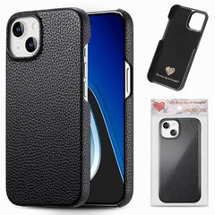 Litchi Leather Edge Protection Case for iPhone 15